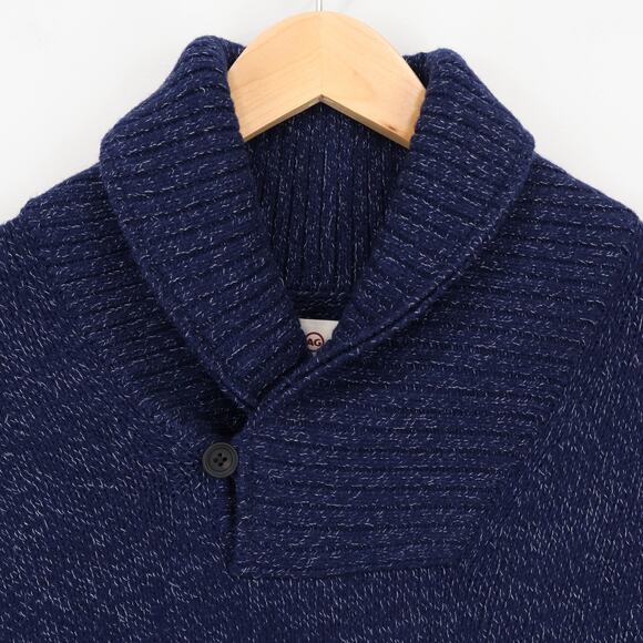 Adriano Goldschmied Mens Shawl Collar Navy Blue Sweater Size Medium NWOT - Picture 4 of 8